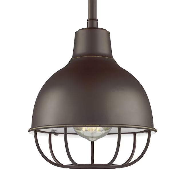Sea Gull Lighting Jeyne Heirloom Bronze Traditional Dome Mini Hanging Pendant Light