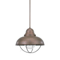 Sea Gull Lighting Sebring Weathered Copper Transitional Seeded Glass Dome LED Hanging Pendant Light