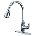 Freendo Faucets Noble Series Single Handle High Arc Pull-Down Kitchen Faucet - Polished Chrome (191-7697)