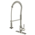 Freendo Faucets Casmir Series Single Handle Spring Coil Pull-Down Kitchen Faucet - Brushed Nickel (192-6474)