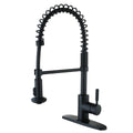 Freendo Faucets Casmir Series Single Handle Spring Coil Kitchen Faucet - Matte Black (192-7173)
