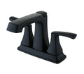 Freendo Faucets Cardania Two Handle Bathroom Faucet with Brass Pop-Up Drain - Matte Black (192-7147)