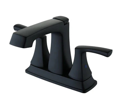 Freendo Faucets Cardania Two Handle Bathroom Faucet with Brass Pop-Up Drain - Matte Black (192-7147)