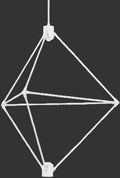 Geometric white pendant light on a white background