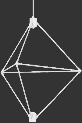 Geometric white pendant light on a white background