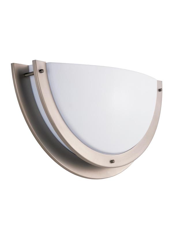 Sea Gull Nexus Collection 20" Two Light LED Wall Sconce w/ Brushed Nickel Trim and White Acrylic Diffuser