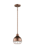 6146501-44: One Light Mini-Pendant Weathered Copper Finish