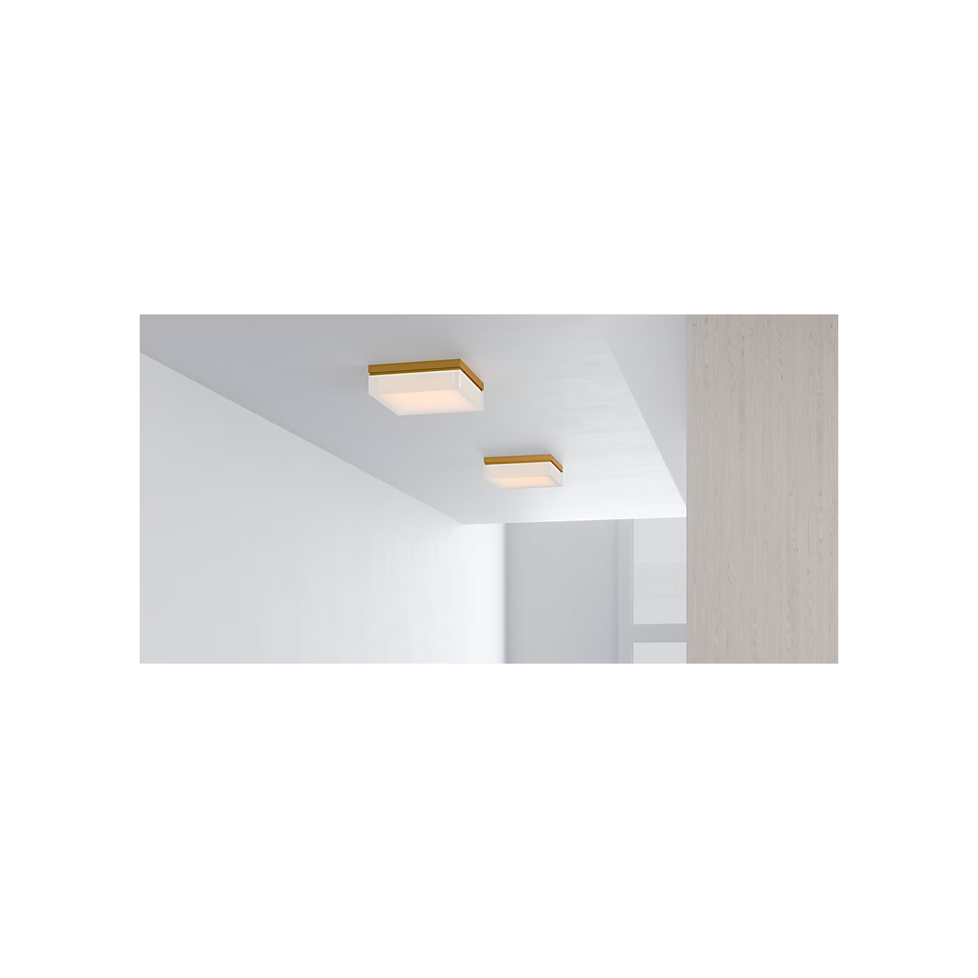 Tech Lighting Boxie 5" Square Natural Brass Flush Mount Light