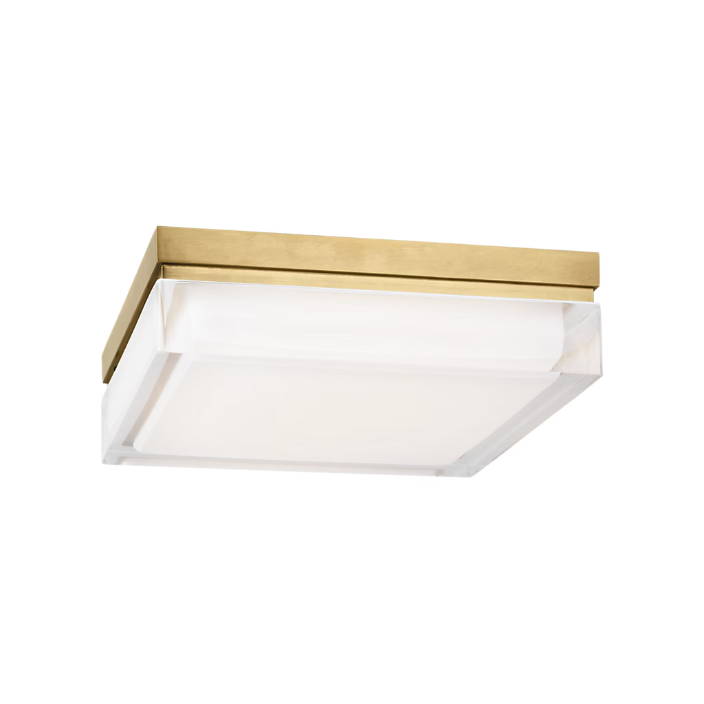 Tech Lighting Boxie 5" Square Natural Brass Flush Mount Light