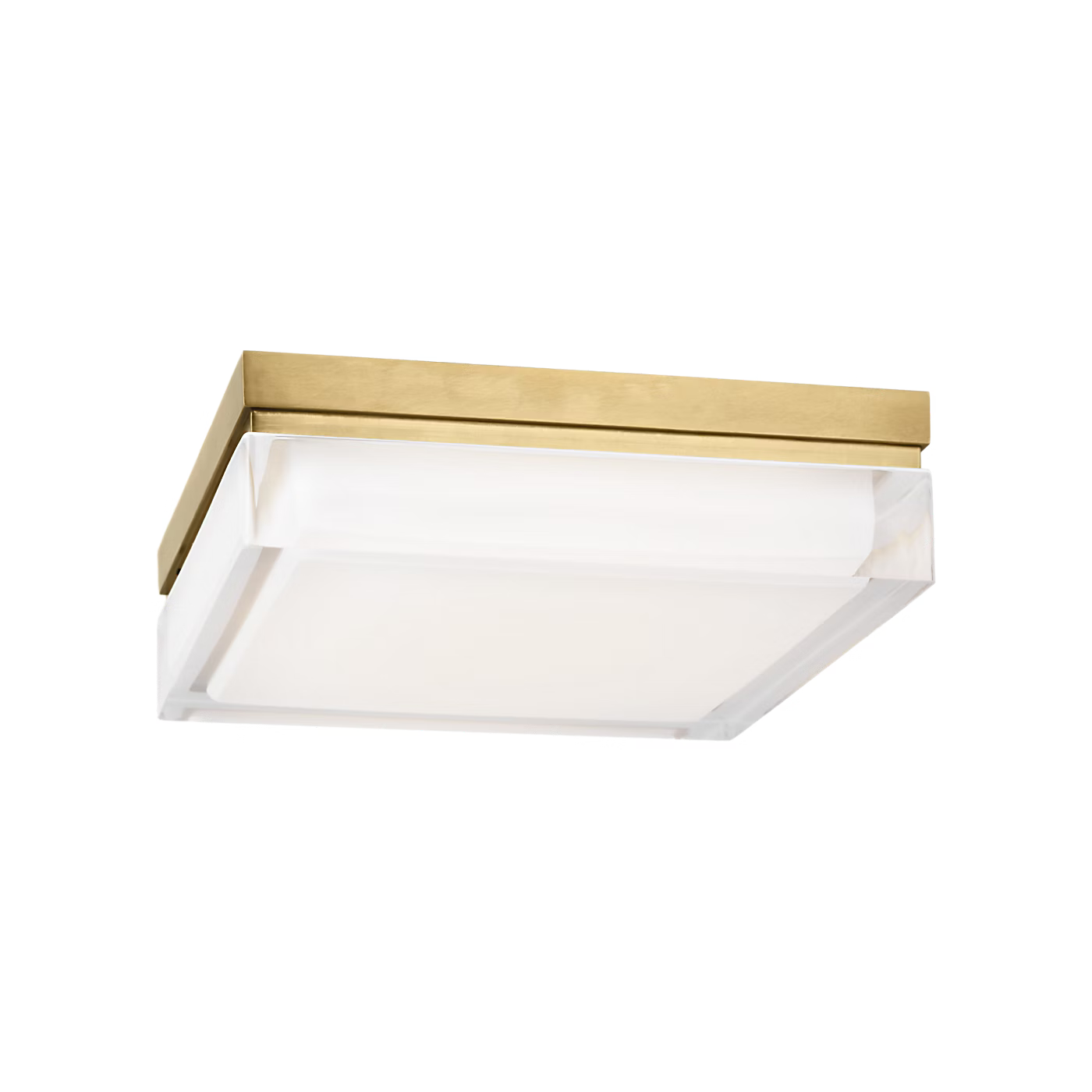 Tech Lighting Boxie 5" Square Natural Brass Flush Mount Light