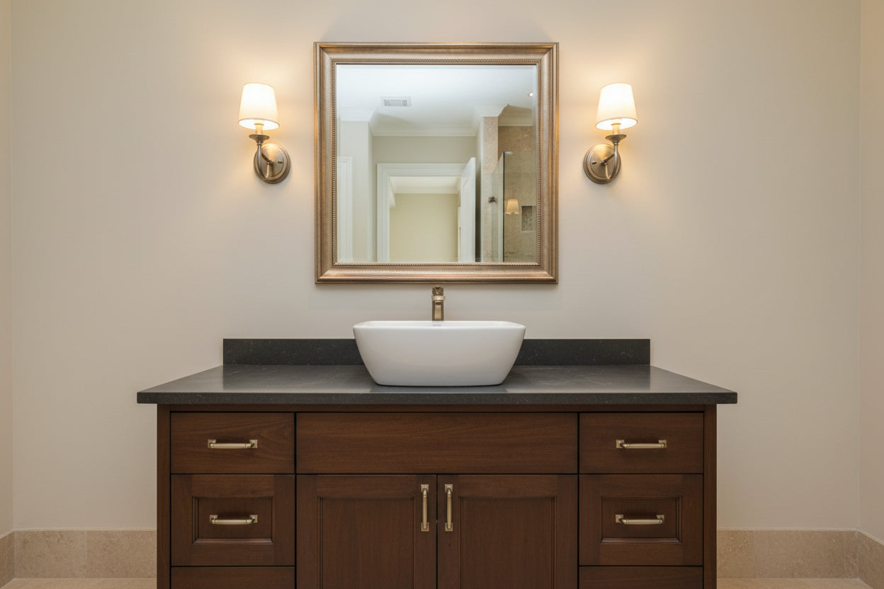 Novatto V107 Flared Square White Ceramic Vessel Sink
