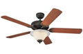 Monte Carlo Homeowners Deluxe 52" Roman Bronze Ceiling Fan with Light - American Walnut / Bronze Blades (5HS52RBD-L)