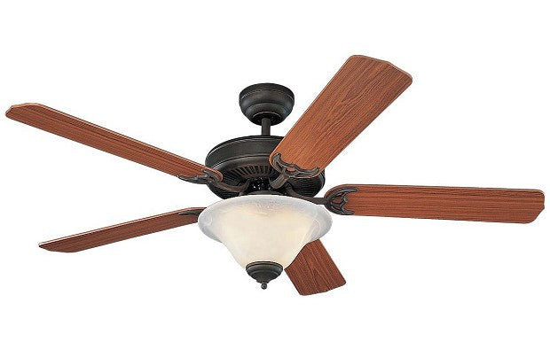 Monte Carlo Homeowners Deluxe 52" Roman Bronze Ceiling Fan with Light - American Walnut / Bronze Blades (5HS52RBD-L)